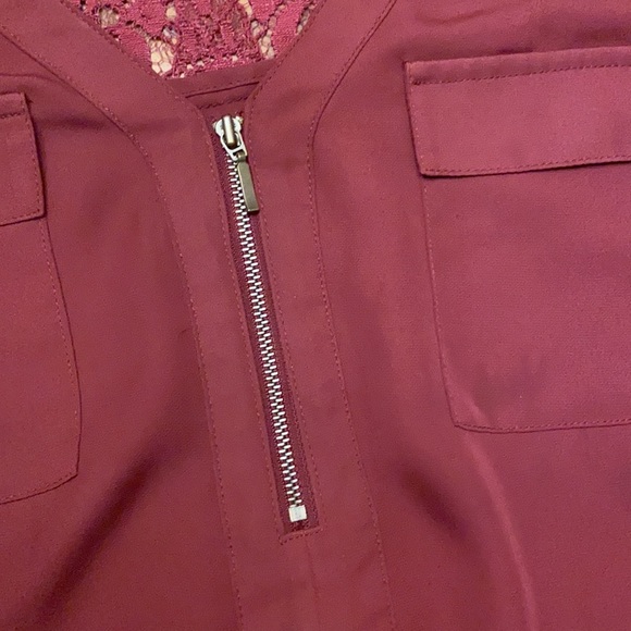 NOT FOR SALE. EUC BEAUTIFUL MAROON DRESS BLOUSE CANDIES - Picture 9 of 10